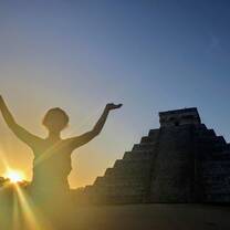 A picture of the Mayan Ruins of Chichen Itza at sunrise; an extraordinary (and really rather emotional) experience