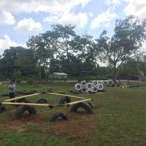The hardest thing on building a playground was to keep the kids away before its finished.