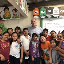 Teaching English to junior students at the Centro
