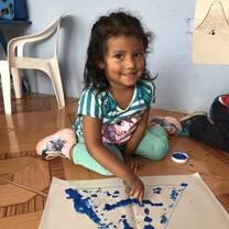 Finger painting in Ecuador