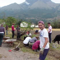 Volunteering to maintain dirt roads in the Andes