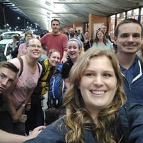 On our way from the airport