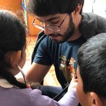 Exam in kids at school