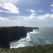 This is a picture of the stunning Cliffs of Moher on the west coast of Ireland. They are absolutely marvelous and if I could have set up a tent right there so I could stare at them every day, I would have. 