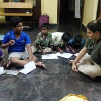 Evening tuition led by volunteer