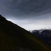 A man, a mountain, and a glacier