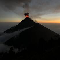 Fuego volcano viewed from Acatenango overnight hike