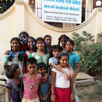 group picture outside Janani Home for Girls
