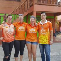 Before our first Thai football game!