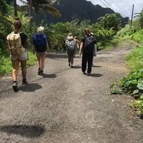 a group hiking