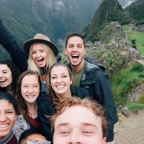 group of people at machu picchu