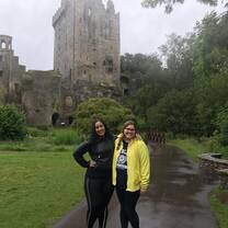 Emmy and Sam getting ready to kiss the Blarney Stone and get the gift of gab!