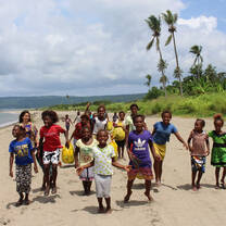 group of children on beach in Vanuatu