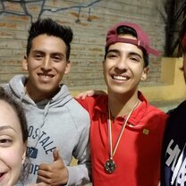 Selfie with a few people from the community.