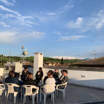 Every evening the group gathers to learn and listen.
