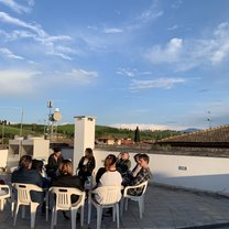 Every evening the group gathers to learn and listen.