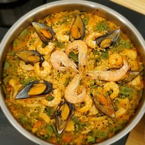 Paella that we made ourselves in a cooking class offered by the program. 