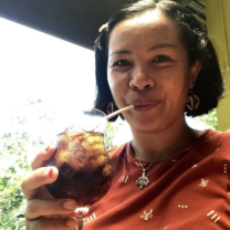 Me drinking a Coca Cola at Victoria's.