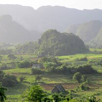 Scenic view across Viñales Valley