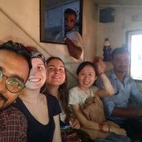 selfie time with volunteers