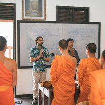 Buddhist novice monks in Laos