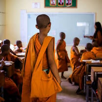 Volunteer teaching in Cambodia