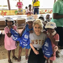 Penelope with the local Fiji kids