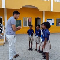 English conversation lessons with grade 3 at the Sabari Primary School.