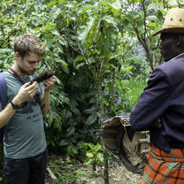 SACOLA volunteer on a community visit.