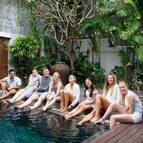 June Cohort Relaxing by the Pool June Cohort Relaxing by the Pool