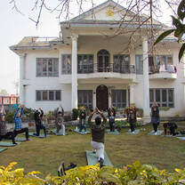 Yoga at the volunteer house