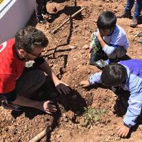 Volunteering with local youth 