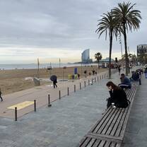 Walking along La Barceloneta beach