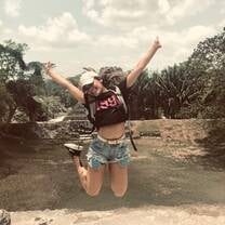 Action Shot in Xunantunich