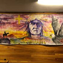 A painting on cloth which a previous volunteer group had completed years earlier.