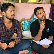 Interviewing alongside one of our local interns