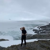 Overlooking the glacier after our hike