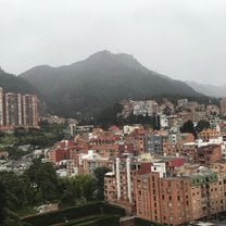 A photo of the mountains from my room at City U