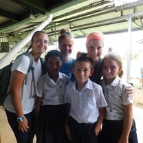 Learning about Costa Rican heritage in their school and playing some soccer with the kids!