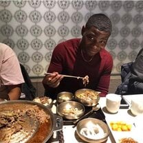 Student enjoying meal in South Korea