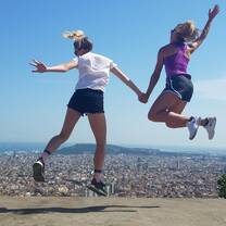 Students jumping