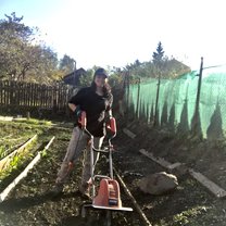 Cultivating the soil for my agriculture placement.