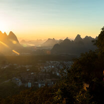 A mountain view in Yangshuo Views over Yangshuo Karst Landscape