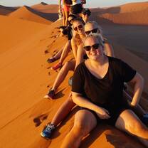 Volunteers on some of the biggest dunes in the world in Sossusvlei, Namibia.
