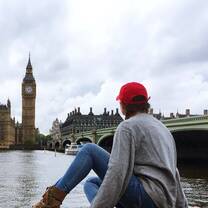 Girl watching Big Ben 