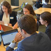 Notre Dame students at Beacon event on campus working on project with McKinsey/Harvard MBA Project Lead - Sep 2019.