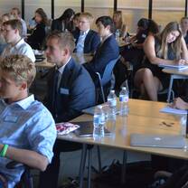 Notre Dame students at Beacon event on campus working on project with McKinsey/Harvard MBA Project Lead - Sep 2019.