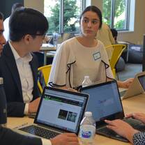 Notre Dame students at Beacon event on campus working on project with McKinsey/Harvard MBA Project Lead - Sep 2019.