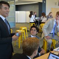 Notre Dame students at Beacon event on campus working on project with McKinsey/Harvard MBA Project Lead - Sep 2019.