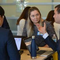 Notre Dame students at Beacon event on campus working on project with McKinsey/Harvard MBA Project Lead - Sep 2019.